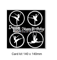 ballerina dream big  140 x 140mm, min buy 3  ideal for cards or